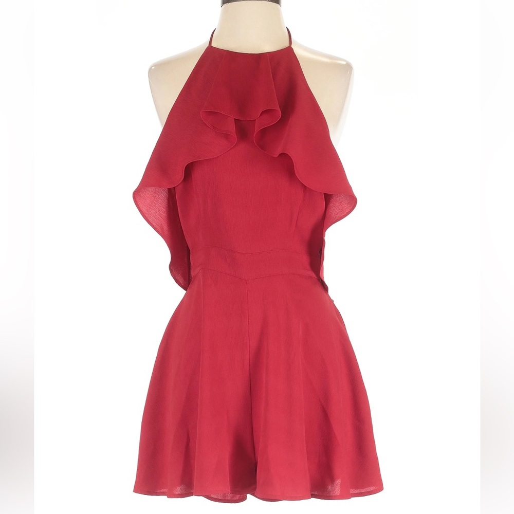 Chic Red Backless Jumpsuit